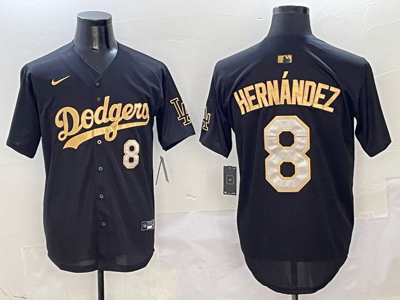 Men Los Angeles Dodgers #8 Hernandez Black Gold Game Nike 2025 MLB Jersey style 3->los angeles dodgers->MLB Jersey